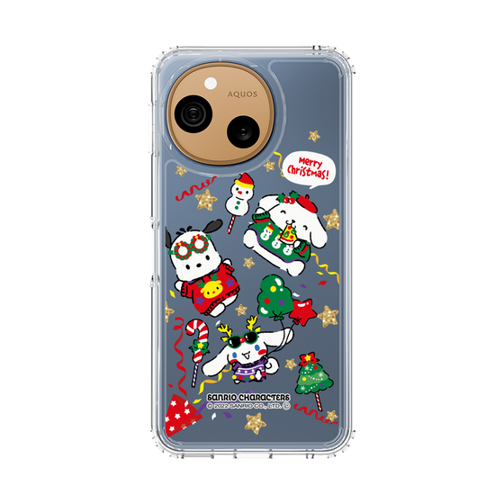 スリムプロテクションケース［ ポムポムプリン＆シナモン＆ポチャッコ - Xmas - ソロ ］