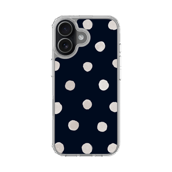 スリムプロテクションケース［ 水彩ドット・レトロカラー - Navy ］