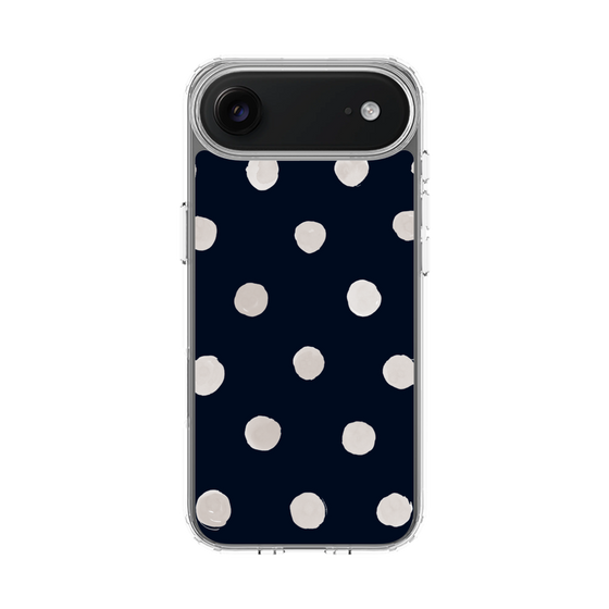 スリムプロテクションケース［ 水彩ドット・レトロカラー - Navy ］