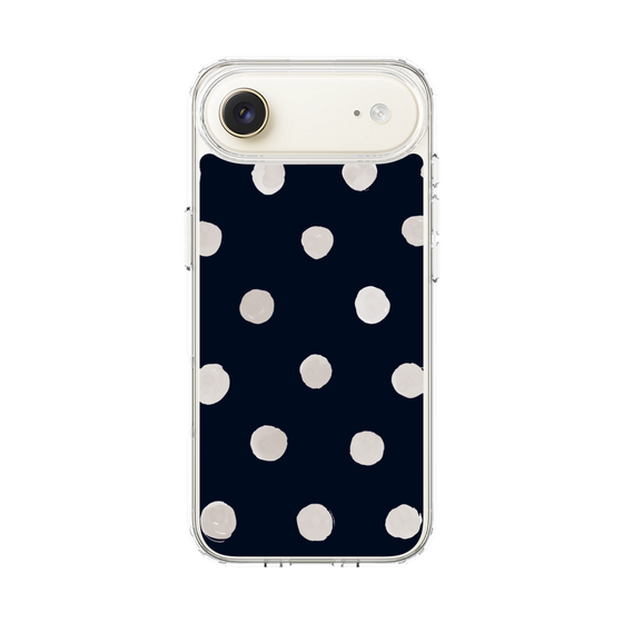 スリムプロテクションケース［ 水彩ドット・レトロカラー - Navy ］