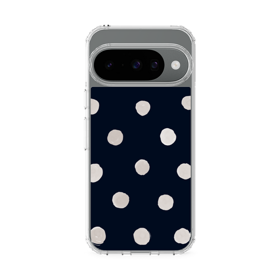 スリムプロテクションケース［ 水彩ドット・レトロカラー - Navy ］