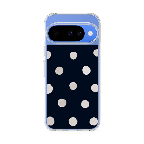 スリムプロテクションケース［ 水彩ドット・レトロカラー - Navy ］
