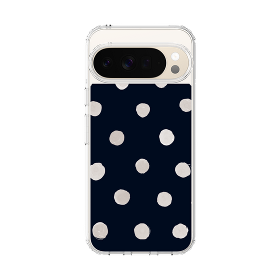 スリムプロテクションケース［ 水彩ドット・レトロカラー - Navy ］