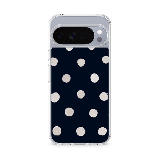 スリムプロテクションケース［ 水彩ドット・レトロカラー - Navy ］