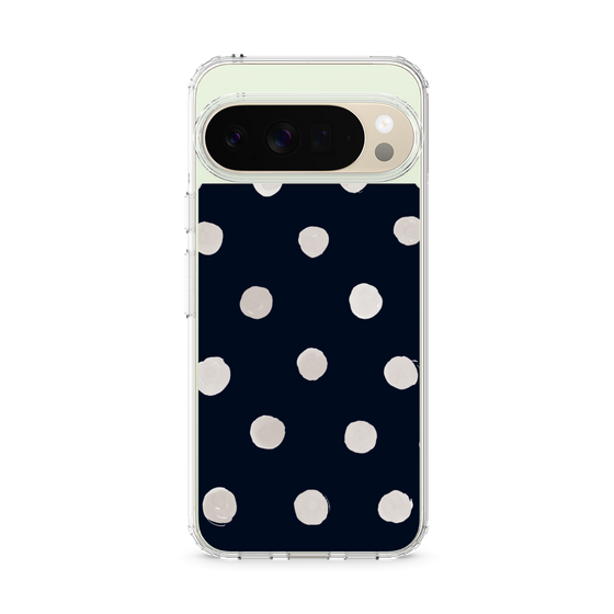 スリムプロテクションケース［ 水彩ドット・レトロカラー - Navy ］