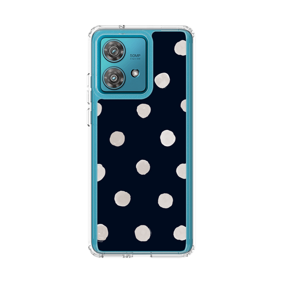 スリムプロテクションケース［ 水彩ドット・レトロカラー - Navy ］