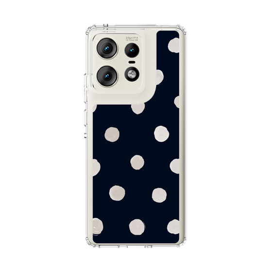 スリムプロテクションケース［ 水彩ドット・レトロカラー - Navy ］