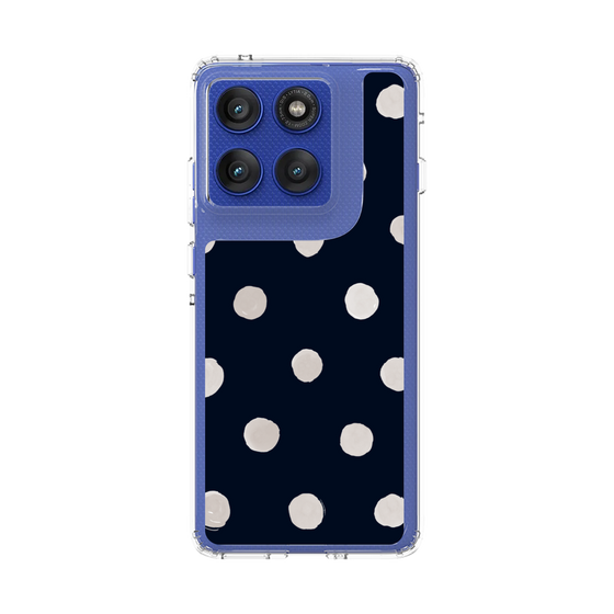 スリムプロテクションケース［ 水彩ドット・レトロカラー - Navy ］