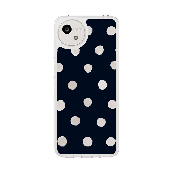 スリムプロテクションケース［ 水彩ドット・レトロカラー - Navy ］