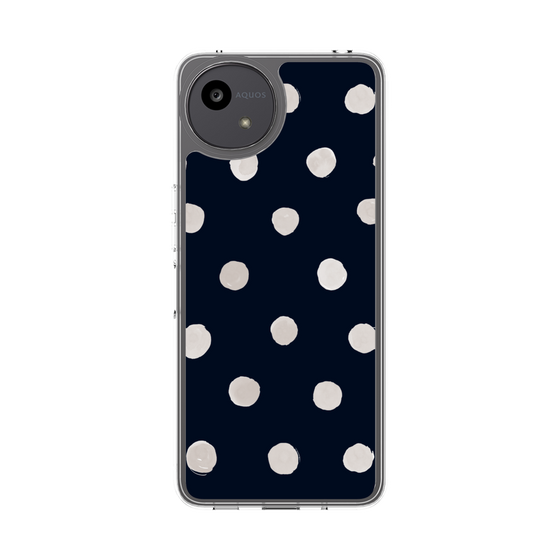スリムプロテクションケース［ 水彩ドット・レトロカラー - Navy ］
