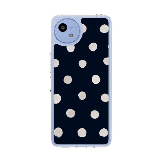 スリムプロテクションケース［ 水彩ドット・レトロカラー - Navy ］