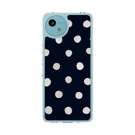 スリムプロテクションケース［ 水彩ドット・レトロカラー - Navy ］