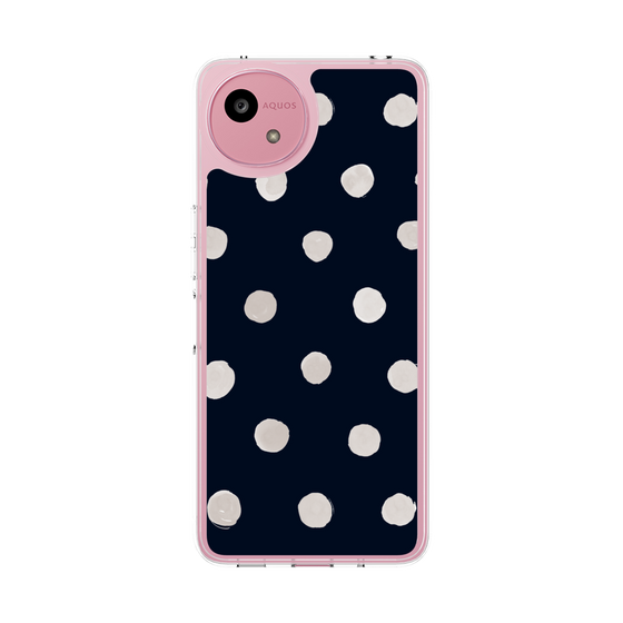 スリムプロテクションケース［ 水彩ドット・レトロカラー - Navy ］