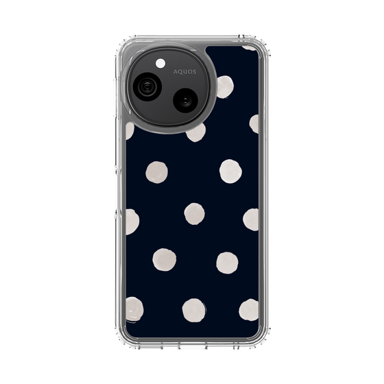 スリムプロテクションケース［ 水彩ドット・レトロカラー - Navy ］