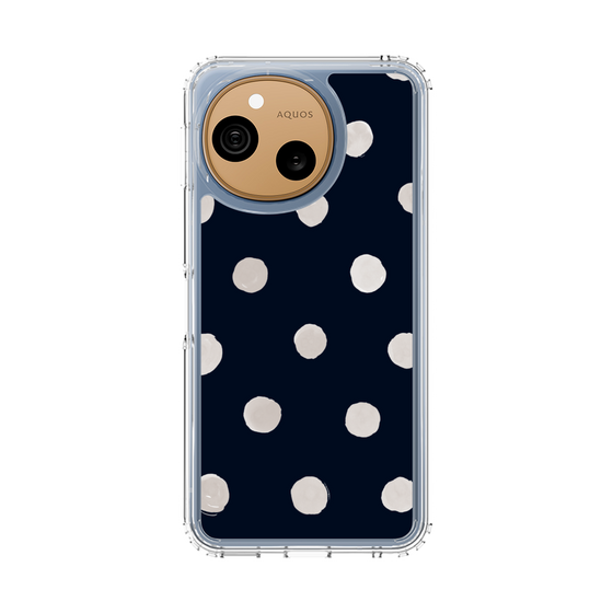 スリムプロテクションケース［ 水彩ドット・レトロカラー - Navy ］