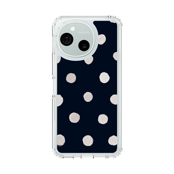 スリムプロテクションケース［ 水彩ドット・レトロカラー - Navy ］