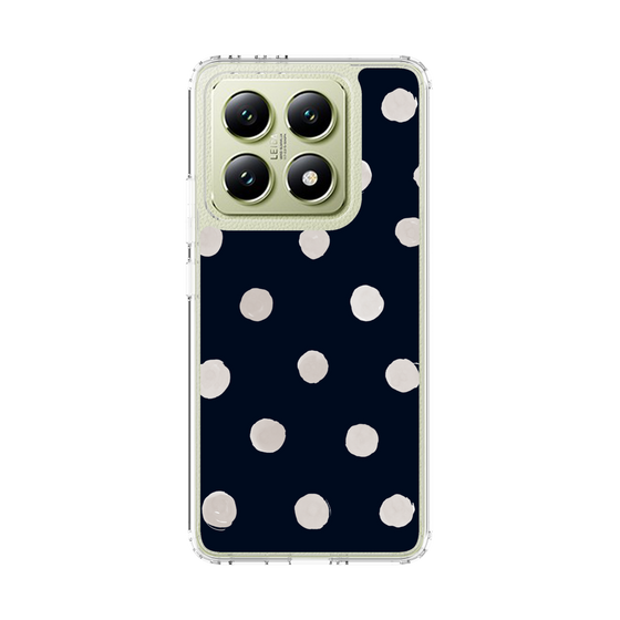 スリムプロテクションケース［ 水彩ドット・レトロカラー - Navy ］