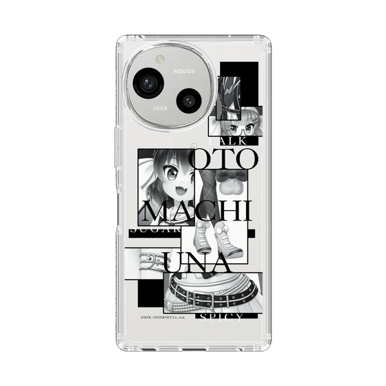 スリムプロテクションケース［ 音街ウナ - コラージュ - モノクロ ］