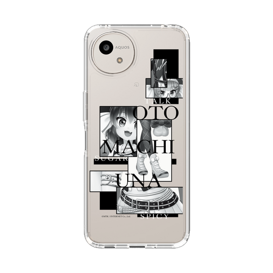 スリムプロテクションケース［ 音街ウナ - コラージュ - モノクロ ］