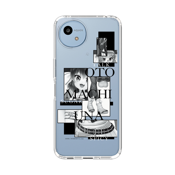 スリムプロテクションケース［ 音街ウナ - コラージュ - モノクロ ］