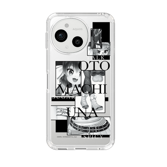 スリムプロテクションケース［ 音街ウナ - コラージュ - モノクロ ］