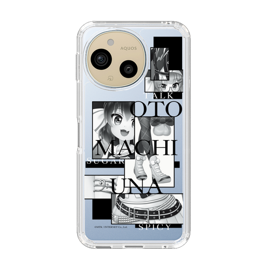 スリムプロテクションケース［ 音街ウナ - コラージュ - モノクロ ］