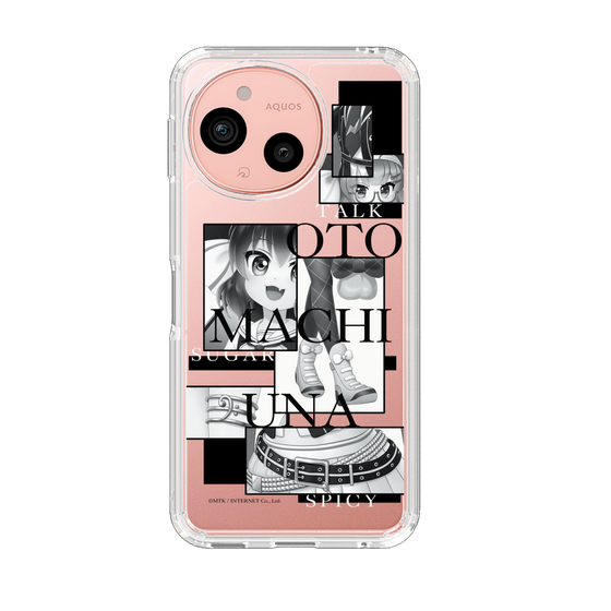 スリムプロテクションケース［ 音街ウナ - コラージュ - モノクロ ］