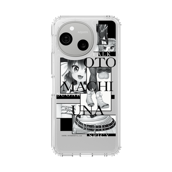 スリムプロテクションケース［ 音街ウナ - コラージュ - モノクロ ］