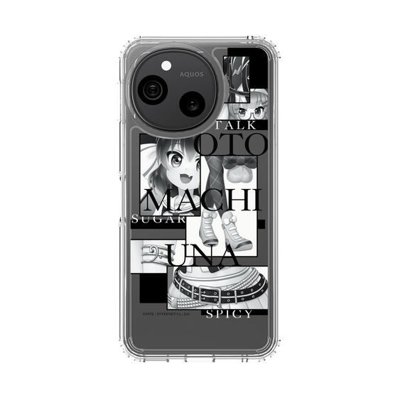 スリムプロテクションケース［ 音街ウナ - コラージュ - モノクロ ］