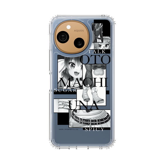 スリムプロテクションケース［ 音街ウナ - コラージュ - モノクロ ］