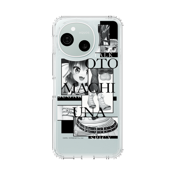 スリムプロテクションケース［ 音街ウナ - コラージュ - モノクロ ］