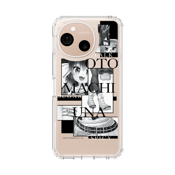 スリムプロテクションケース［ 音街ウナ - コラージュ - モノクロ ］