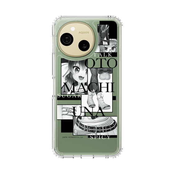 スリムプロテクションケース［ 音街ウナ - コラージュ - モノクロ ］