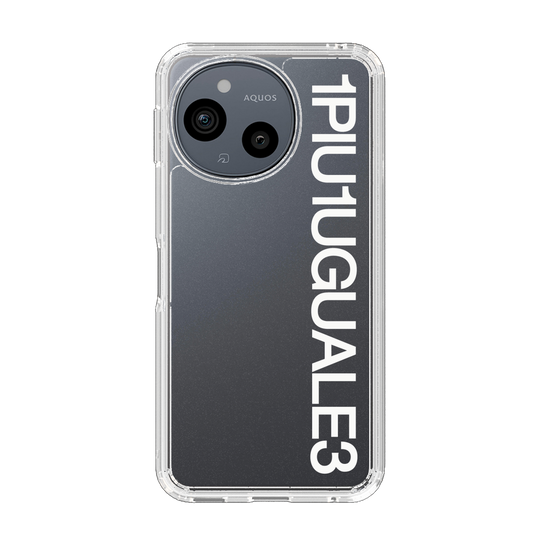 スリムプロテクションケース［ 1PIU1UGUALE3 - Logo - White ］