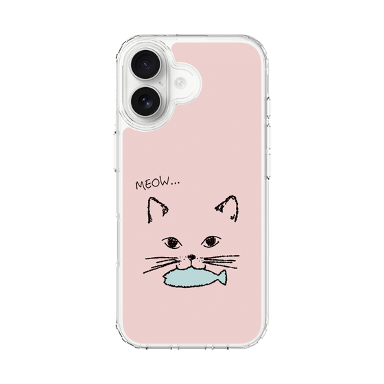 スリムプロテクションケース［ 食いしん坊なねこ - Pink ］