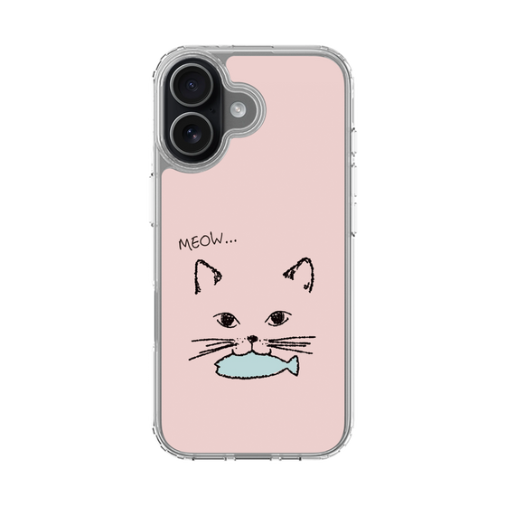 スリムプロテクションケース［ 食いしん坊なねこ - Pink ］
