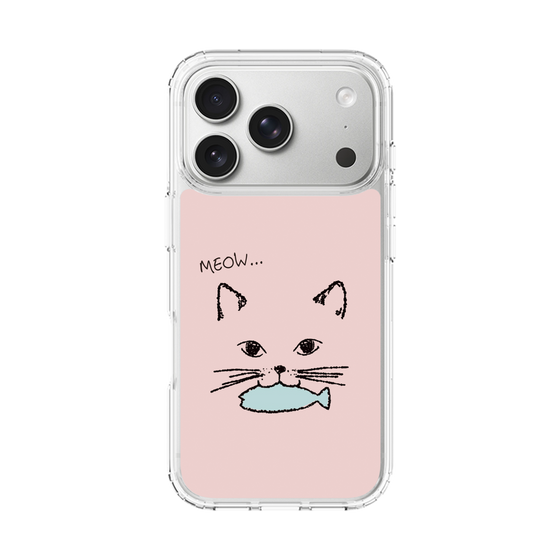 スリムプロテクションケース［ 食いしん坊なねこ - Pink ］