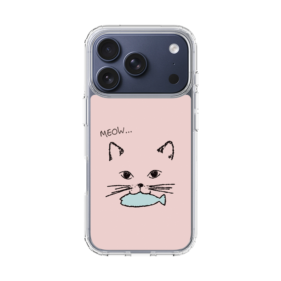 スリムプロテクションケース［ 食いしん坊なねこ - Pink ］