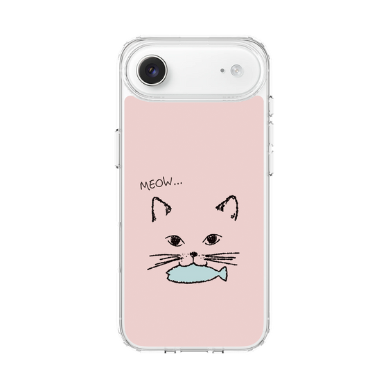 スリムプロテクションケース［ 食いしん坊なねこ - Pink ］