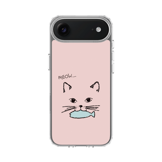 スリムプロテクションケース［ 食いしん坊なねこ - Pink ］