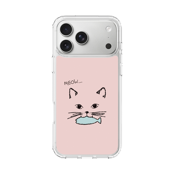 スリムプロテクションケース［ 食いしん坊なねこ - Pink ］