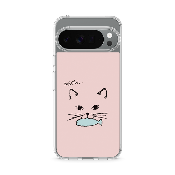 スリムプロテクションケース［ 食いしん坊なねこ - Pink ］