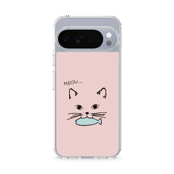 スリムプロテクションケース［ 食いしん坊なねこ - Pink ］