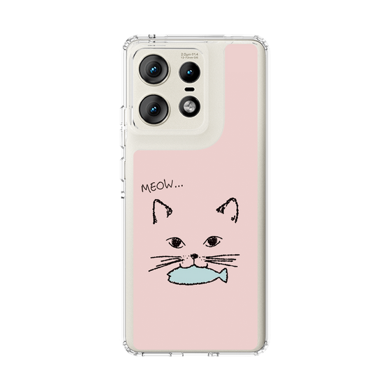 スリムプロテクションケース［ 食いしん坊なねこ - Pink ］