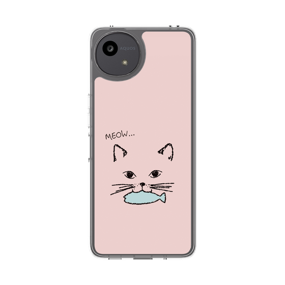 スリムプロテクションケース［ 食いしん坊なねこ - Pink ］