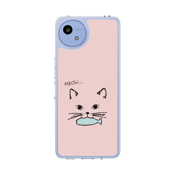 スリムプロテクションケース［ 食いしん坊なねこ - Pink ］