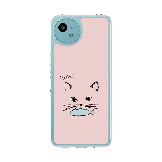 スリムプロテクションケース［ 食いしん坊なねこ - Pink ］