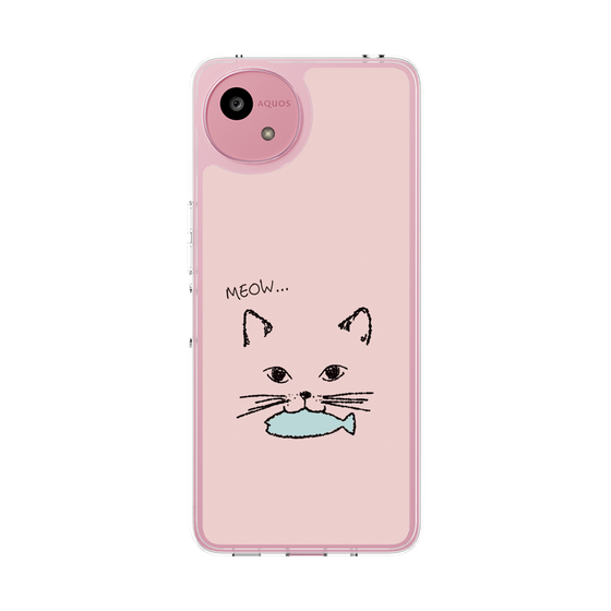 スリムプロテクションケース［ 食いしん坊なねこ - Pink ］