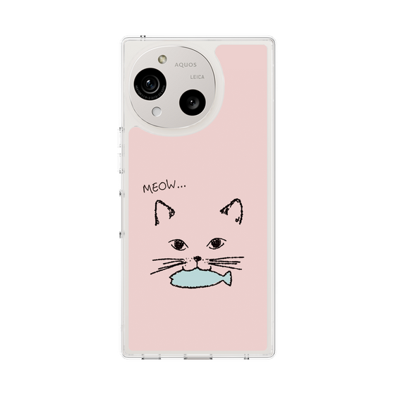 スリムプロテクションケース［ 食いしん坊なねこ - Pink ］