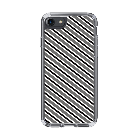 スリムプロテクションケース［ Small Stripe - Gray × Black ］